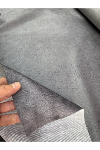 Enesar Home Antrasit Jerry Dijital Baskı Nubuk Döşemelik Kumaş