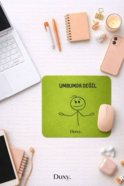 Duxy Esprili Desenli Mouse Pad, 23x19 cm, Kaymaz Taban, Ev, Ofis ve Oyun için...