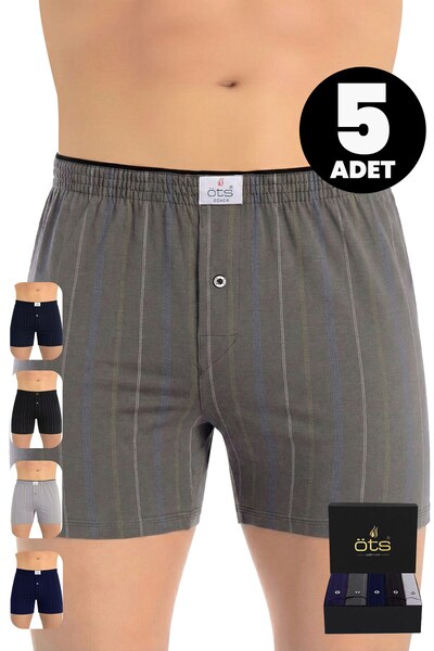 Öts Преміум 5-парені чоловічі боксери в смужку - 100% бавовна, надзвичайно м'...