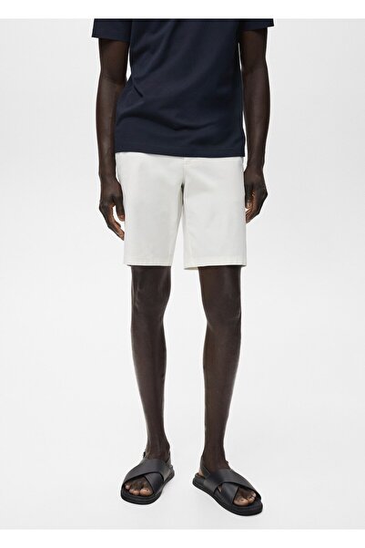 MANGO Man Dar kesim chino pamuklu bermuda şort