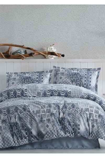 Clasy Ranforce Постільна білизна для двоспального ліжка Pava V1 Синя