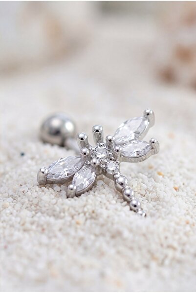 FerizZ 316L Çelik Yusufçuk Model Zirkon Taşlı Piercing  PRC-223