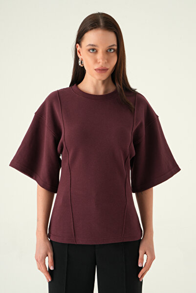 Rays 3104A Μπλουζάκι με λεπτομέρειες μπροστά, μούρι