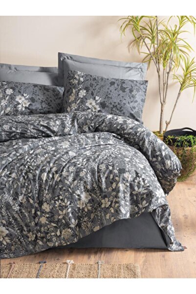 Cotton Box طقم غطاء لحاف مزدوج من Comely Anthracite