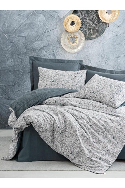 Cotton Box Molly Anthracite - Minimal Διπλό Σετ Παπλωματοθήκης