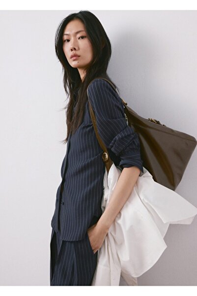 MANGO Woman Çizgili gömlek