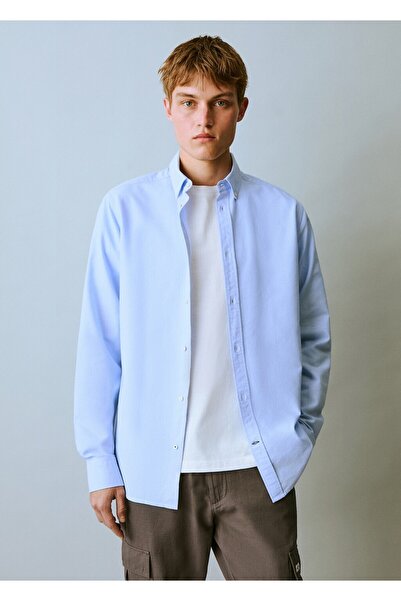 Mango Teen Pamuklu Oxford gömlek