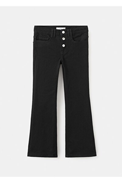 MANGO Kids Düğmeli flared jean pantolon