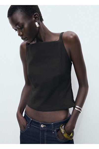 MANGO Woman Sırtı kurdeleli üst