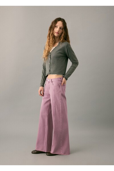 Mango Teen Düşük bel dikişli jean pantolon