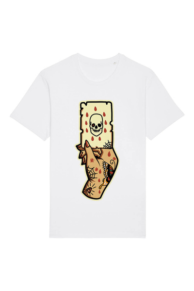 Kartier Tricou Unisex Alb Dead Card