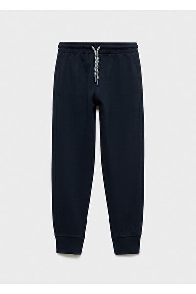 MANGO Kids Βαμβακερό παντελόνι jogger με κορδόνια