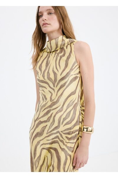 MANGO Woman Fularlı desenli elbise