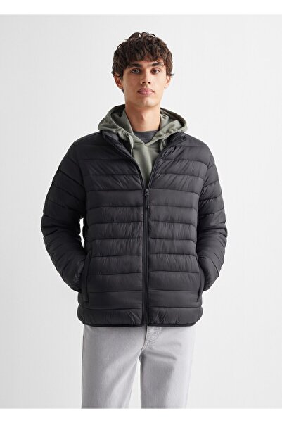 Mango Teen Yandan fermuarlı kapitone anorak