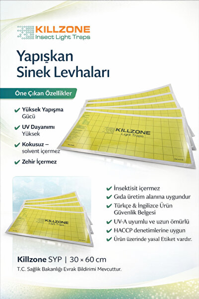Killzone Sinek Tutucu Yapışkan Bant Levha 30 X 60 Cm 20 Adet