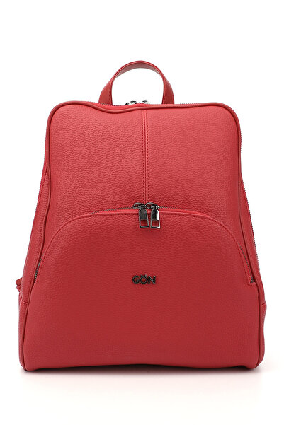 GÖNDERİ(R) حقيبة ظهر نسائية كبيرة الحجم باللون الأحمر B6820