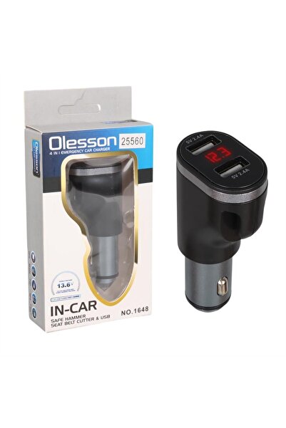 Genel Markalar 1648 12-24V Çift USB Girişli 5V-2.4A Dijital Voltaj Ekranlı Ar...