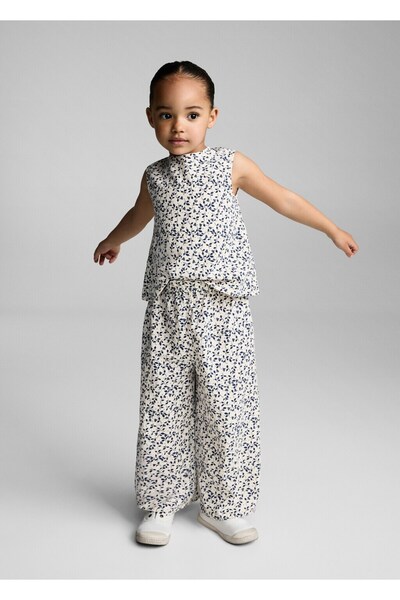 MANGO Baby Gerade geschnittene Hose mit Blumendruck