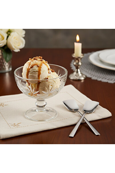 SERAMİKCİ Set of 6 Ice Cream Spoons Platinum