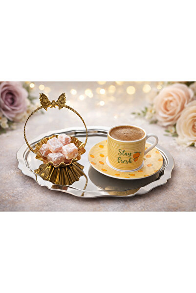 Fabrication Steel Oval Tray Wavy Model Coffee Presentation Tray & Serving Tray