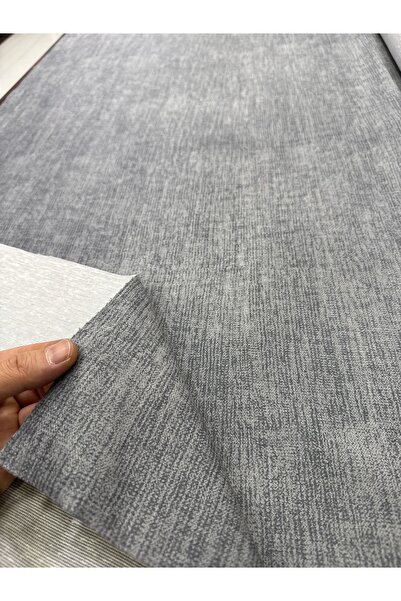 Enesar Home KETEN DESENLİ SOFT KUMAŞ GRİ Yüksek Kalite Dijital Baskı Keten