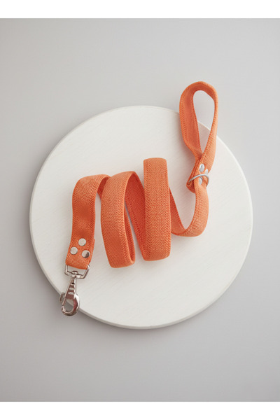 balkonda Dog Walking Leash Collar 2.5 cm Width Solid Color Column Cord Orange