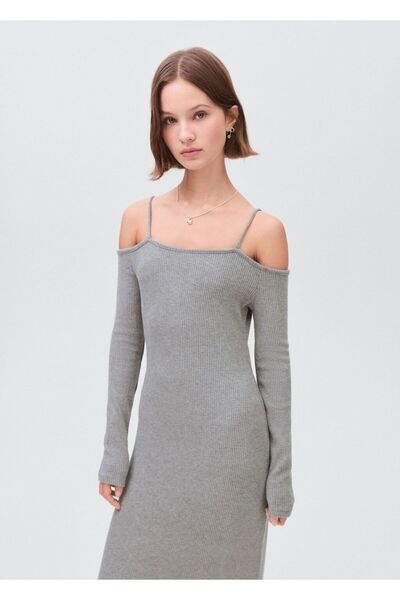 Mango Teen Cut-out detaylı triko elbise