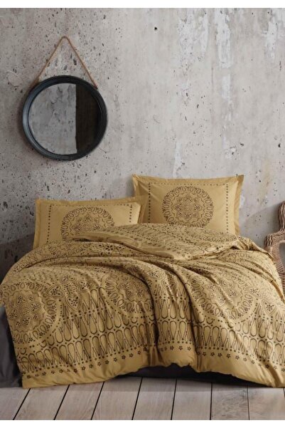 Clasy طقم غطاء لحاف Ranforce مزدوج Merit V1 الخردل