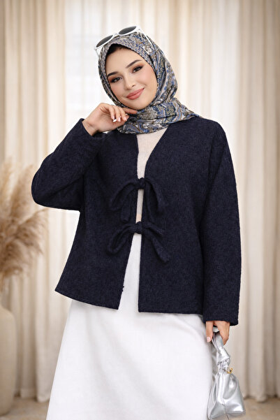 ERLINE Önü Bağlamalı Kaşe Kimono Tesettür Ceket