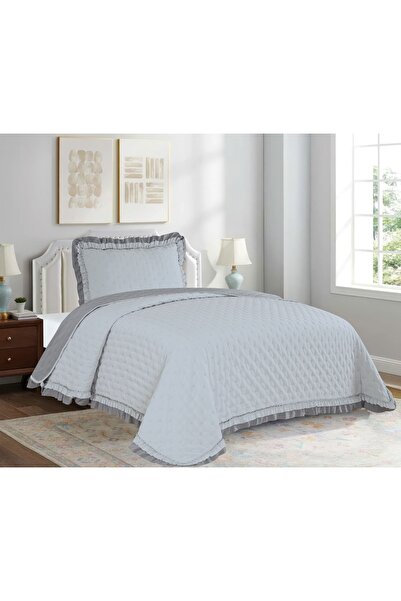 Dainty Home Goblette Home Lara Series Single Person Ruffled Quilted Bedspread...