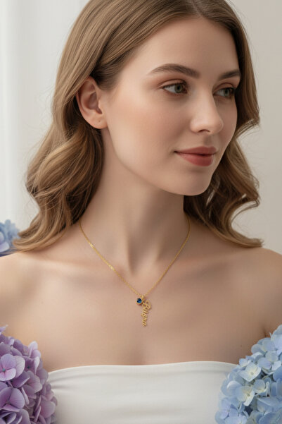 Büşra Çetin 925 Ayar Gümüş Gold Rengi 14 Ayar Altın Kaplama Kişiye Özel İsiml...