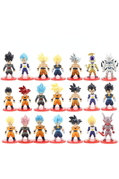 BANDAI مجموعة من 21 قطعة من مجسمات شخصيات أنمي دراغون بول زد، سون غوكو، بو، ف...