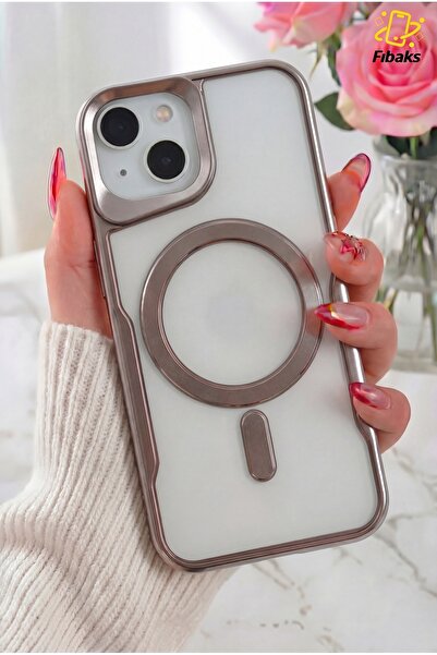 Fibaks iPhone 13/14/15 Kılıf Prizma Kamera Magsafe Şarj Destekli Mat Renkli Ş...