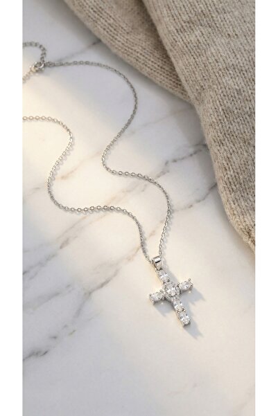 FerizZ Çelik Kolye - Haç Kolye - Paslanmaz Çelik Kadın Kolye KLY-621
