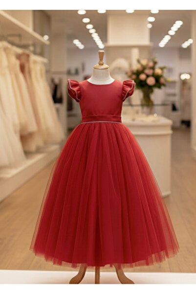 miaras baby Red Girl's Princess Evening Dress