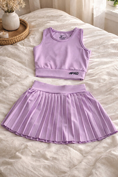 Uğur bebe Girls' Sporty Swimsuit Set Suitable for Sea and Swimming Crop Top w...