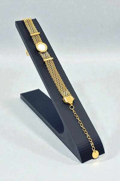 JewelsofHope سوار من الفولاذ 316L مزين بأرقام رومانية بيضاء لامعة - سوار شبكي...