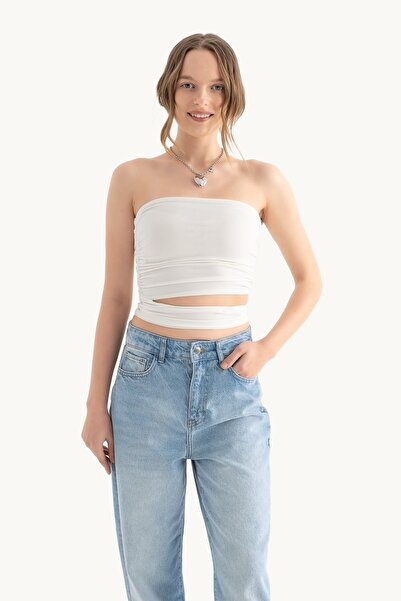 Hiccup Straplez Kesik Detaylı Bandeau Üst