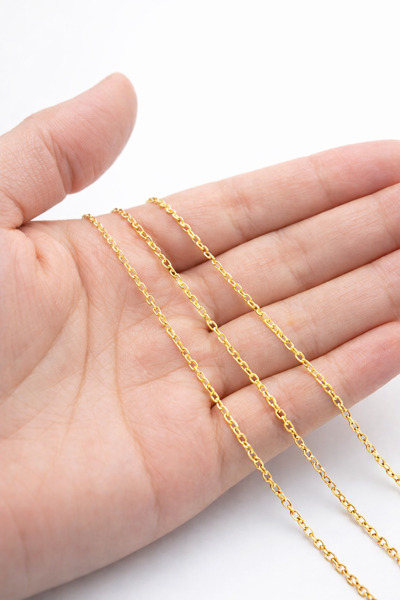 FlowerAksesuar 5 Metre - Kolye Zinciri, Takı Zinciri, Ince Kolye Zinciri, Gol...