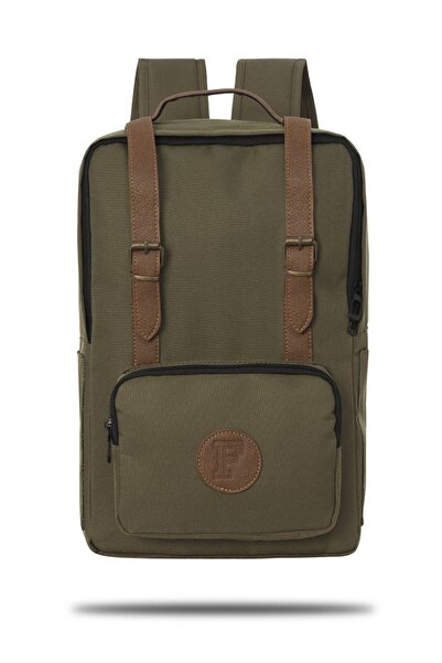 Fudela BKS Haki Unisex 15.6 İnç Laptop Bölmeli Su Geçirmez Okul ve Günlük Sırt Çantası