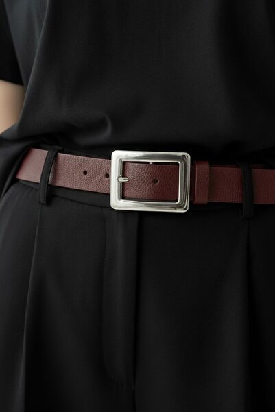 Kemerix Дамски бордо колан с катарама