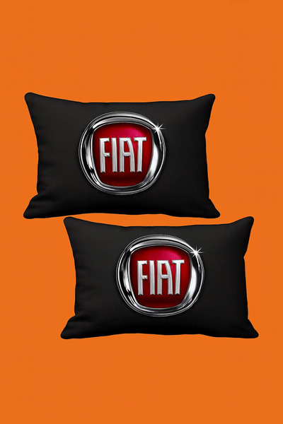 Genel Markalar Fıat Logolu Oto Araç Boyun Yastığı Ortopedik Yastık Siyah Kuma...