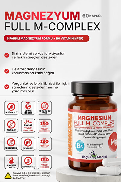 İlaçsız Market Zentravit Magnezyum FULL M-COMPLEX 1 ALANA 1 BEDAVA