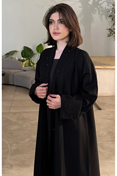 VELORA عباية لين نص كلوش بقماش انترنت – عباية نسائية فاخرة بترصيع أنيق وأكمام...