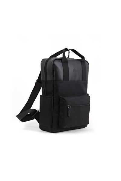 Fudela Viona Siyah Unisex 15.6 İnç Laptop Bölmeli Su Geçirmez Günlük Şehir Sırt Çantası