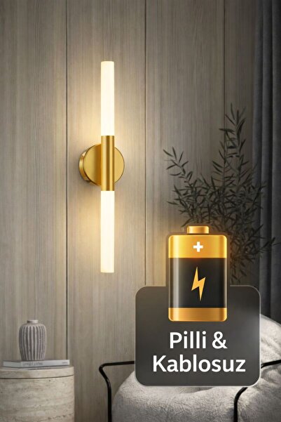 lüx aydınlatma Umut Ledli Modern Eskitme Pilli Aplik