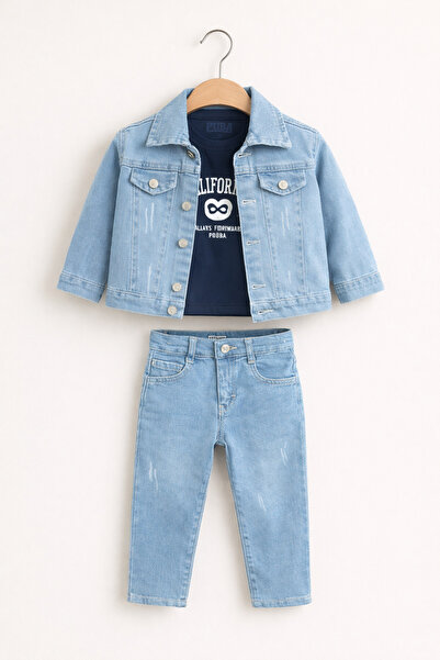 mini kanka Boy's 3-12 Years Old 3-Piece Jacket Pants T-Shirt Set Stylish and ...