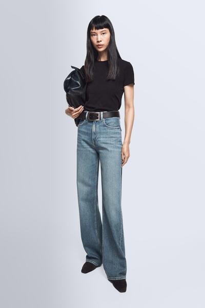 Massimo Dutti Orta bel geniş paça jean