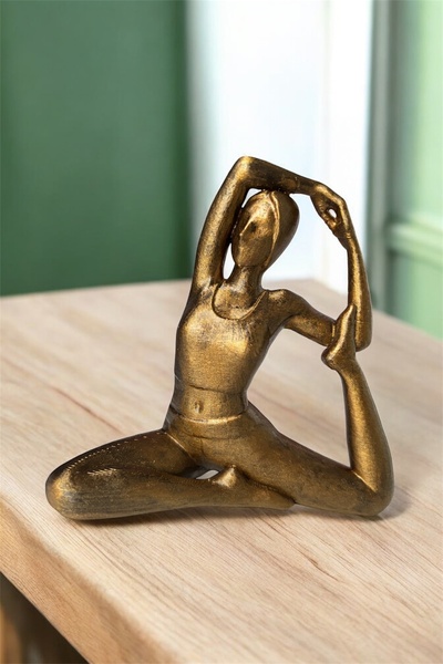 DENGE Yoga Yapan Kadın Biblo – Kral Güvercin Pozu Dekoratif Obje -12cm