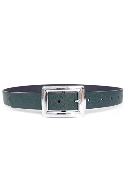 Kemerix Women's Green Silver Buckle Belt